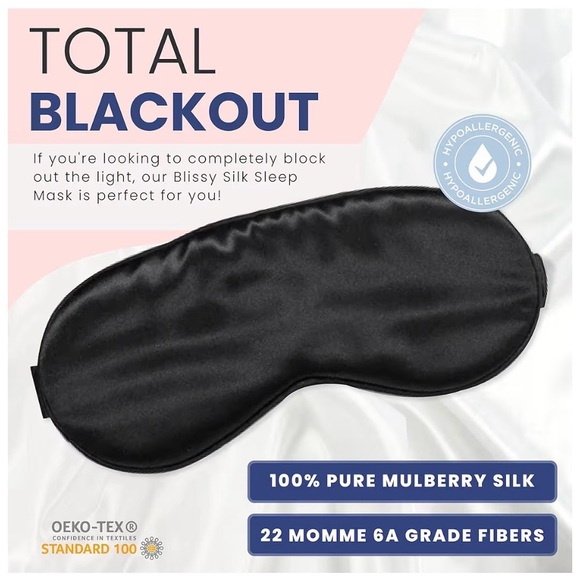 Blissy Black Silk Sleep Mask - Brand New! - Picture 6 of 6